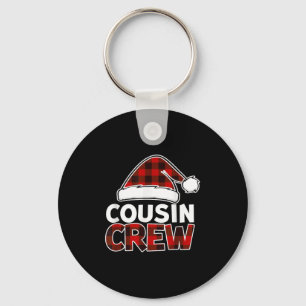 Christmas Cousin Crew Buffalo Red Plaid Pajamas Fa Keychain