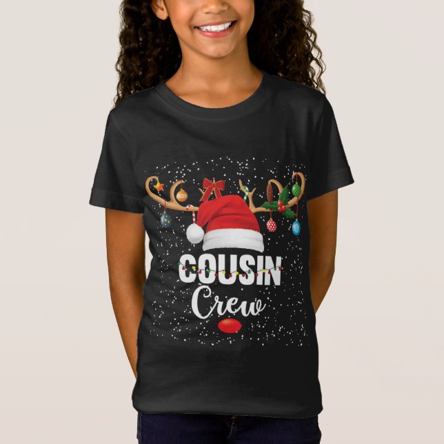 Christmas Cousin Crew Buffalo Red Plaid Pajamas Fa T-Shirt (Front)