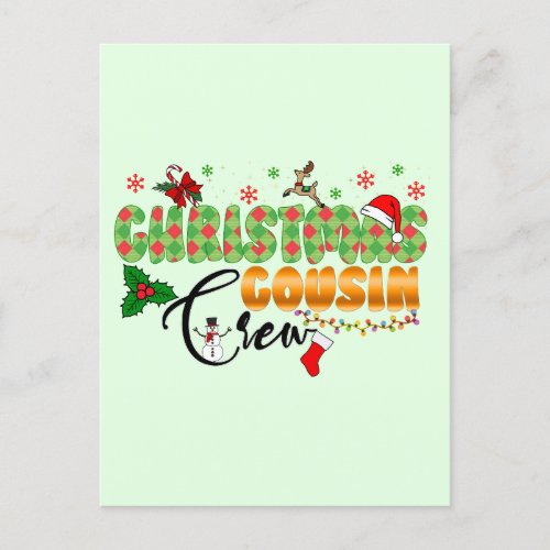 Christmas Cousin Crew Family Reunion  Postcard