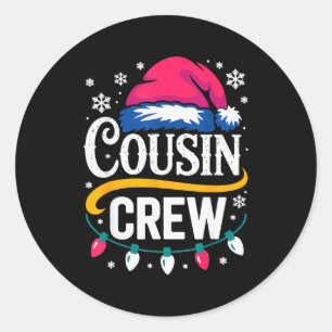 Christmas Cousin Crew Pajamas Kids Girls Toddler M Classic Round Sticker