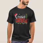 Christmas Cousin Crew Plaid Santa Family Matching  T-Shirt