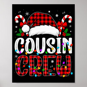Christmas Cousin Crew Red Plaid Family Matching Xm Poster