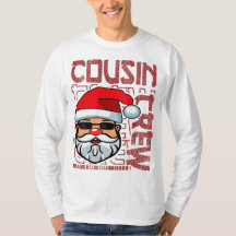 Christmas Cousin Crew Santa Claus Typography Red