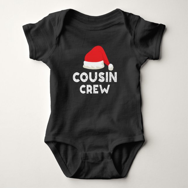 Christmas Cousin Crew - Santa Hat Baby Bodysuit (Front)