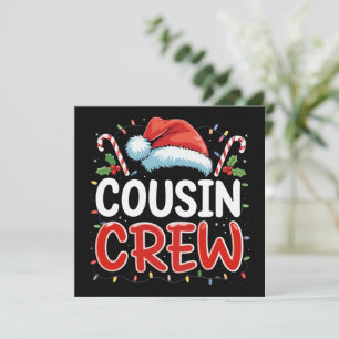 Christmas Cousin Crew Santa Hat  Holiday Card