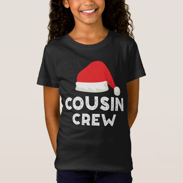 Christmas Cousin Crew - Santa Hat T-Shirt (Front)