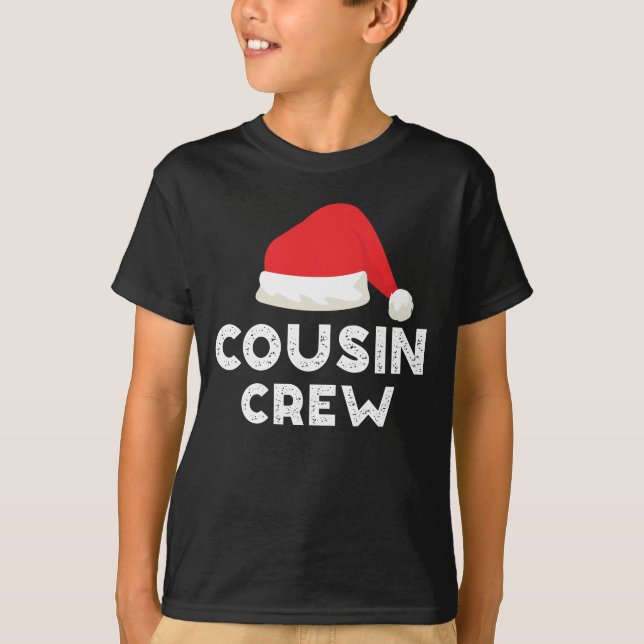 Christmas Cousin Crew - Santa Hat T-Shirt (Front)