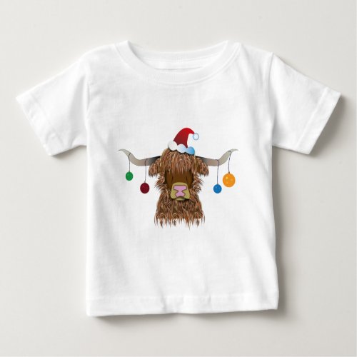 Christmas Cow Baby T_Shirt
