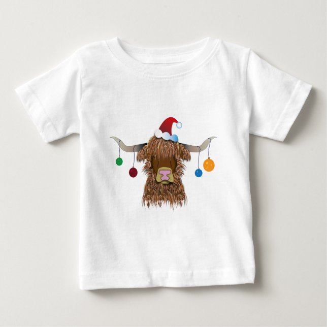 Christmas Cow Baby T-Shirt (Front)