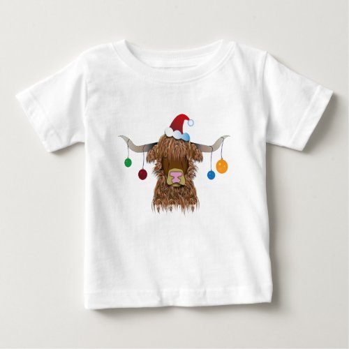 Christmas Cow Baby T_Shirt
