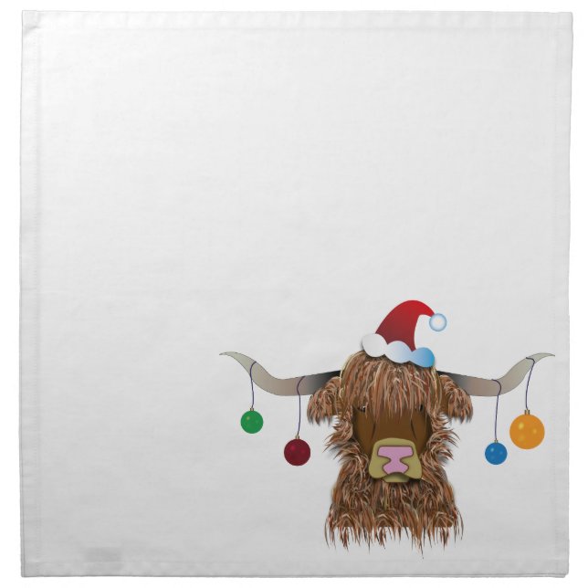 Christmas Cow Cloth Napkin (Front)