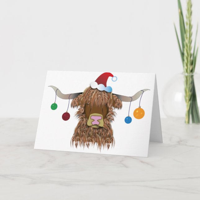 Christmas Cow Holiday Card (Front)