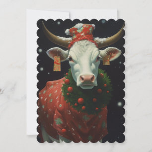 Christmas Cow Holiday Card