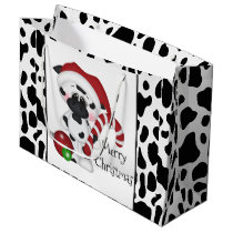 Christmas cow Holiday large gift bag