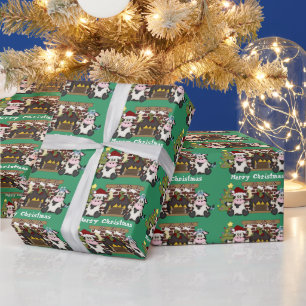 Christmas Cow Holiday wrapping paper