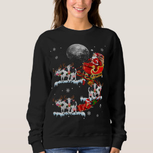 Christmas Cow Lover Santa Riding Reindeer Cow Sweatshirt