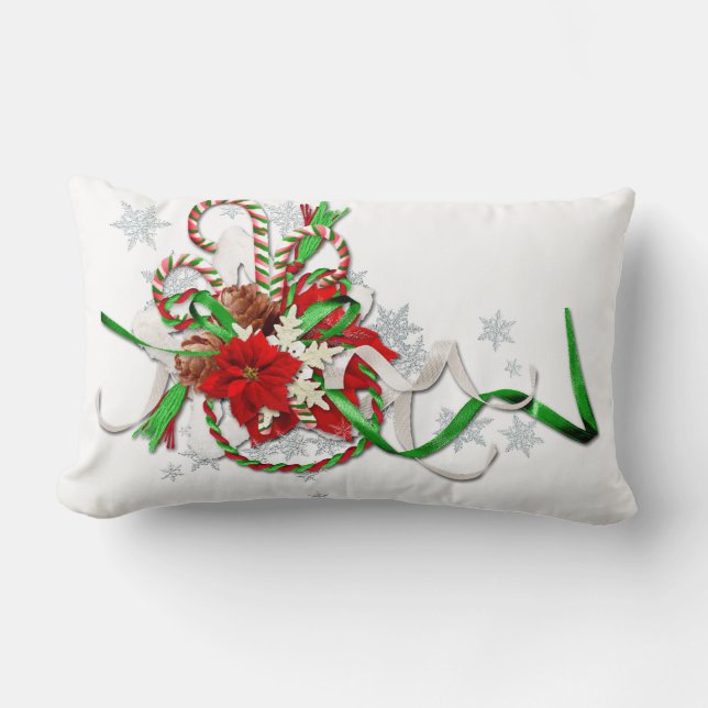 Christmas Cow Lumbar Pillow (Front)