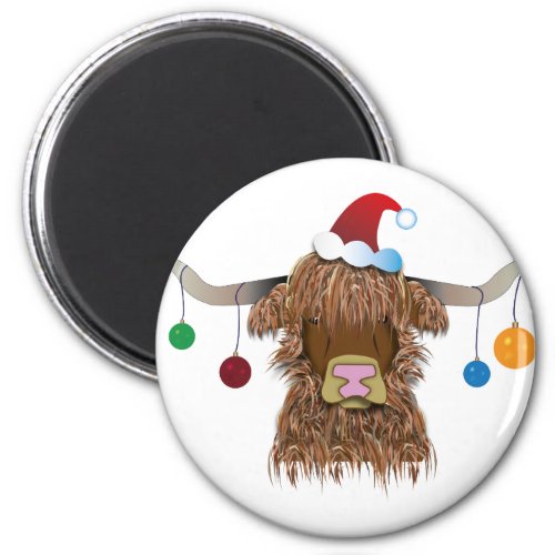 Christmas Cow Magnet