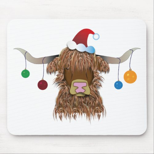 Christmas Cow Mouse Pad