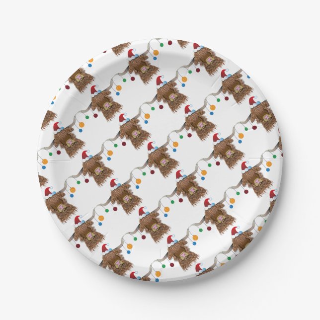 Christmas Cow Paper Plates (Front)