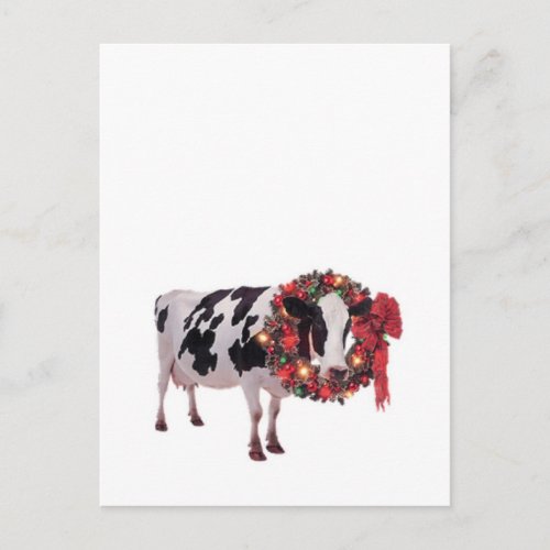 Christmas Cow Postcard Template Vertical