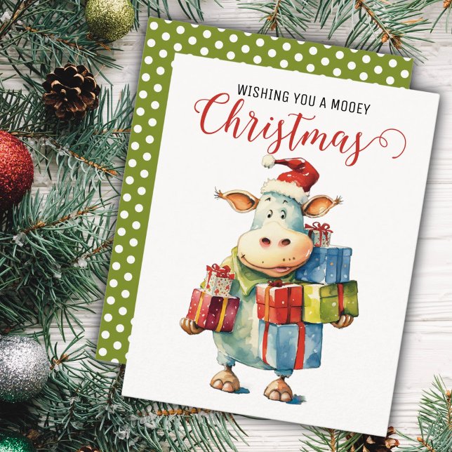 Christmas Cow Pun  Holiday Card (Creator Uploaded)