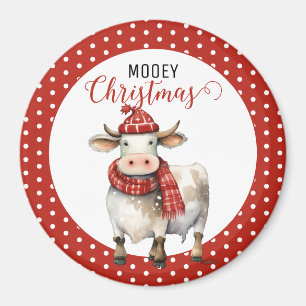 Christmas Cow Pun Magnet