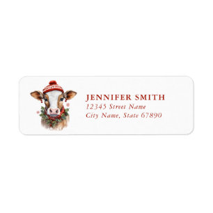 Christmas Cow Return Address Labels