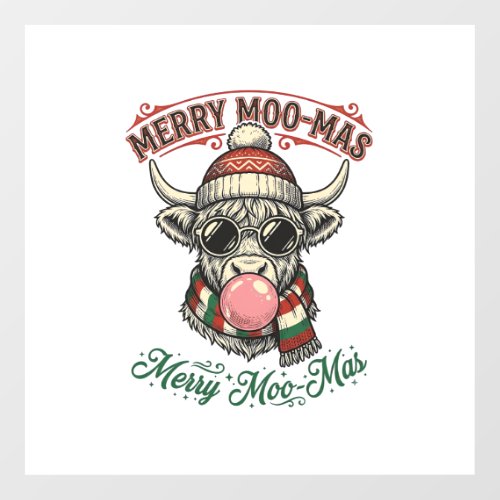 Christmas Cow Shirt Cute Highland Holiday Pun Desi Floor Decals