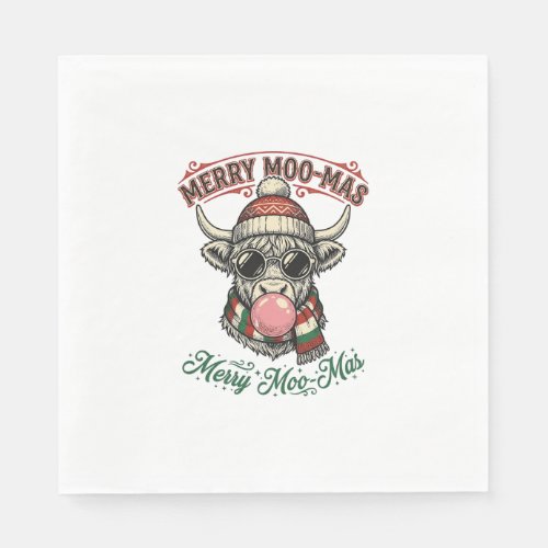 Christmas Cow Shirt Cute Highland Holiday Pun Desi Napkins