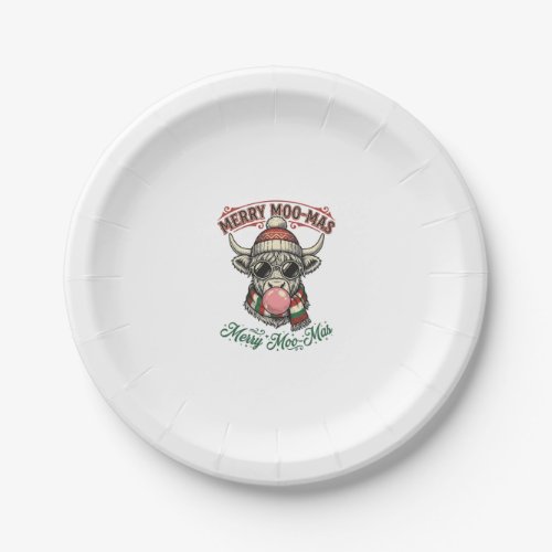 Christmas Cow Shirt Cute Highland Holiday Pun Desi Paper Plates