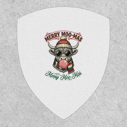 Christmas Cow Shirt Cute Highland Holiday Pun Desi Patch