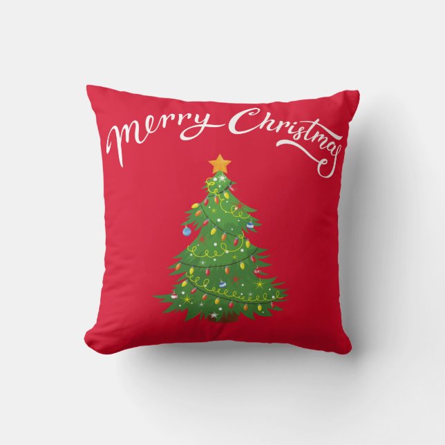 Christmas Cow Throw Pillow (Front)
