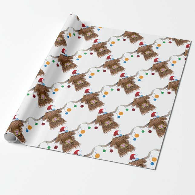 Christmas Cow Wrapping Paper (Unrolled)