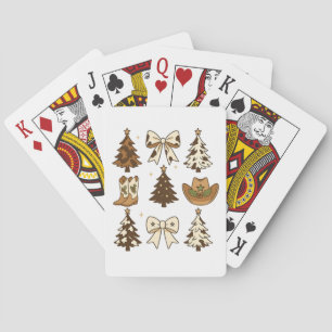Christmas Cowboy Boots Western Santa Xmas Poker Cards