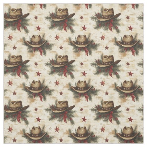 Christmas Cowboy Hats  Fabric