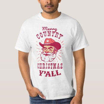 Christmas Cowboy Santa Claus | Value T-shirt by MiniBrothers at Zazzle
