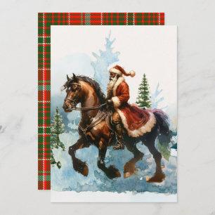 Christmas Cowboy Santa Invitation