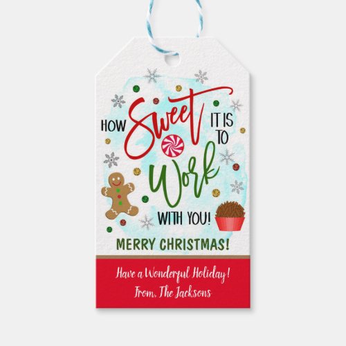 Christmas Coworker How Sweet To Work With You Gift Tags