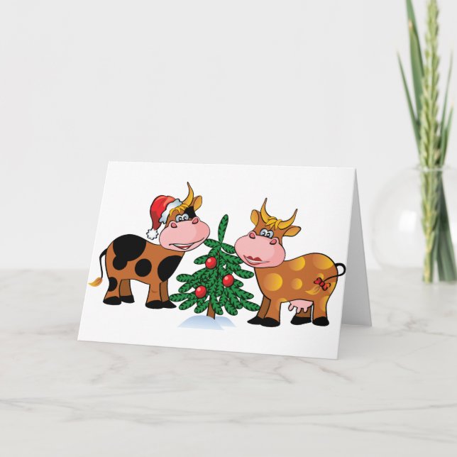 Christmas Cows Holiday Card (Front)