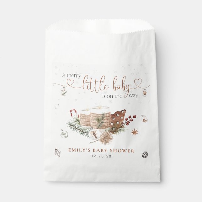 Christmas Cozy Baby Shower Favor Bag (Front)