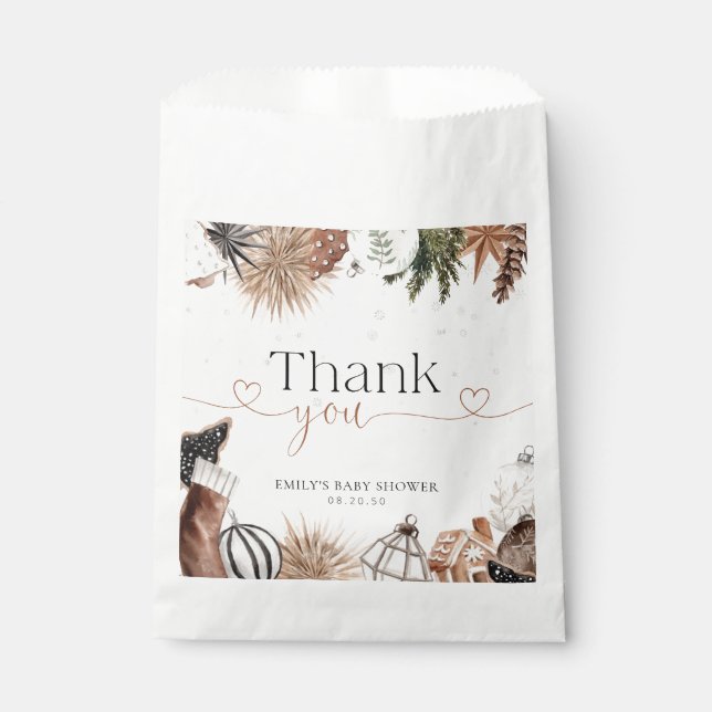  Christmas Cozy Baby Shower Favor Bag (Front)