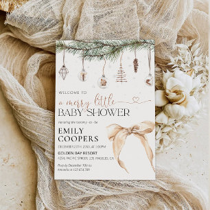 Christmas Cozy Baby Shower Invitation