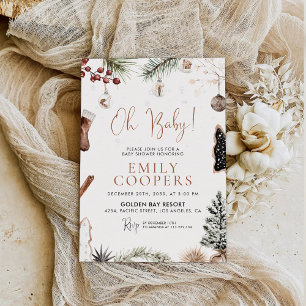 Christmas Cozy Baby Shower Invitation