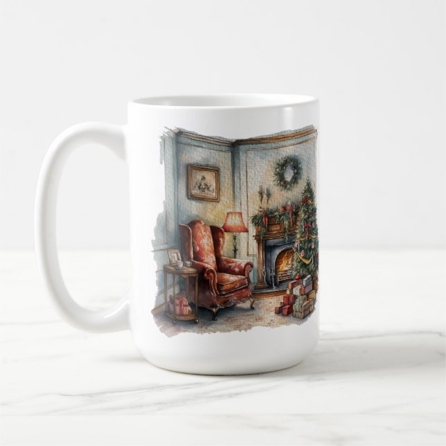 Christmas Cozy Home 15 oz Classic Mug (Left)