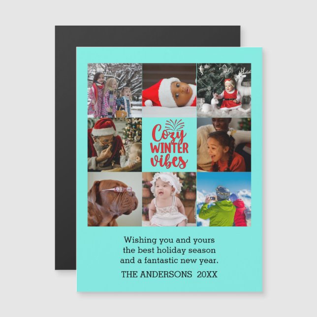 Christmas Cozy Winter Vibes Family Photo Collage (Front/Back)