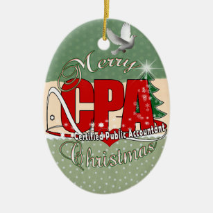 CHRISTMAS CPA Certified Public Accountant Ceramic Ornament