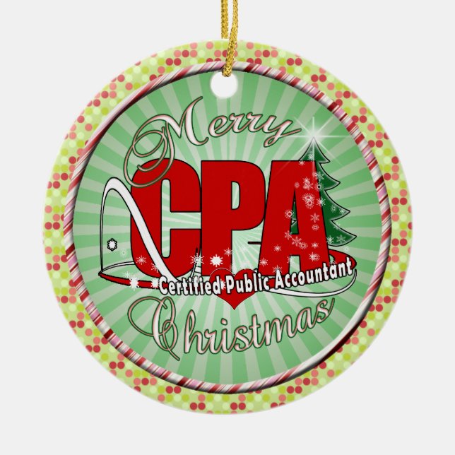 CHRISTMAS CPA Certified Public Accountant Ceramic Ornament (Front)