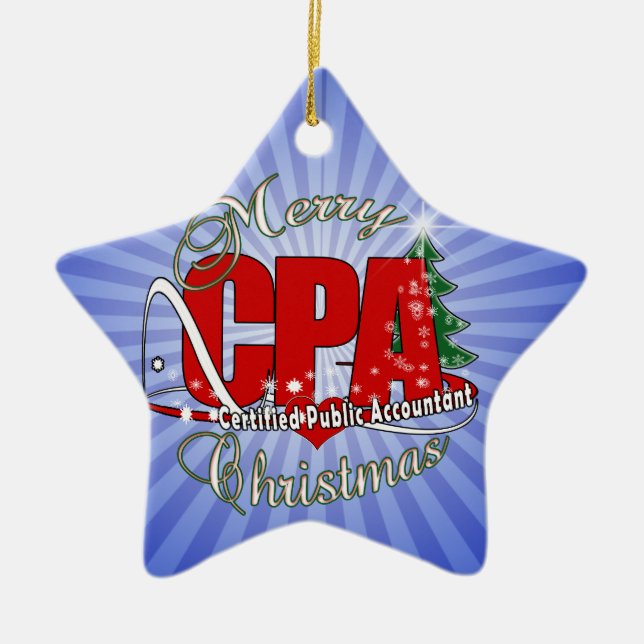 CHRISTMAS CPA Certified Public Accountant Ceramic Ornament (Front)
