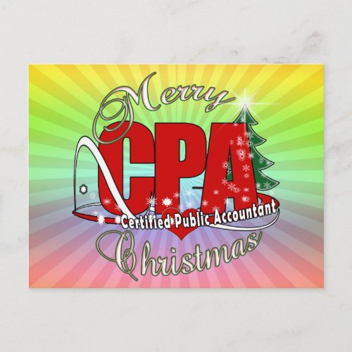 CHRISTMAS CPA Certified Public Accountant Holiday Postcard